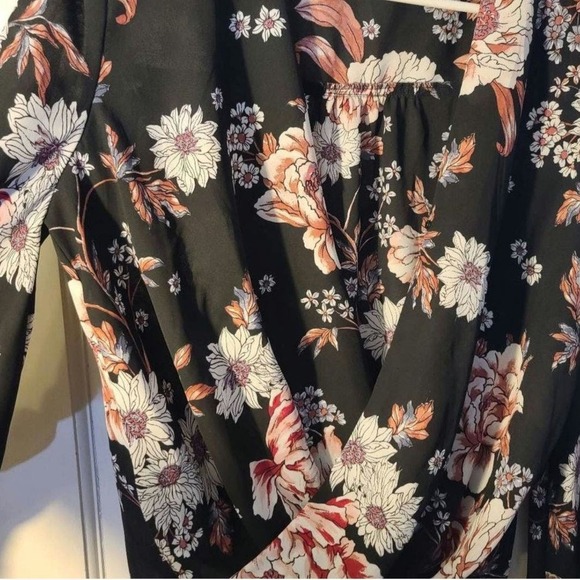 AByer Dress Blouse High Low Boho Deep V Neck Formal Blouse - Picture 7 of 7